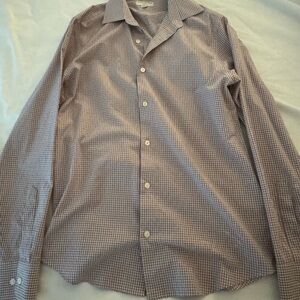 Banana Republic Purple and White Casual Button Down Shirt